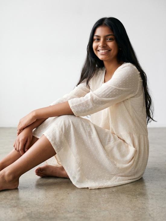 Madewell Dresses & Skirts - Madewell Ivory Etude Silk Swiss Dot mini shift dress. Size medium GUC